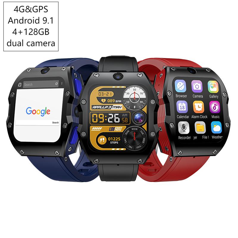 Smartwatches - 4G Android Smartwatch 4+128GB GPS Dual