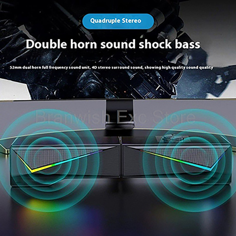 2x2.5W Computer Speaker RGB Li - Rgb Computer Soundbar For Pc recension och pris