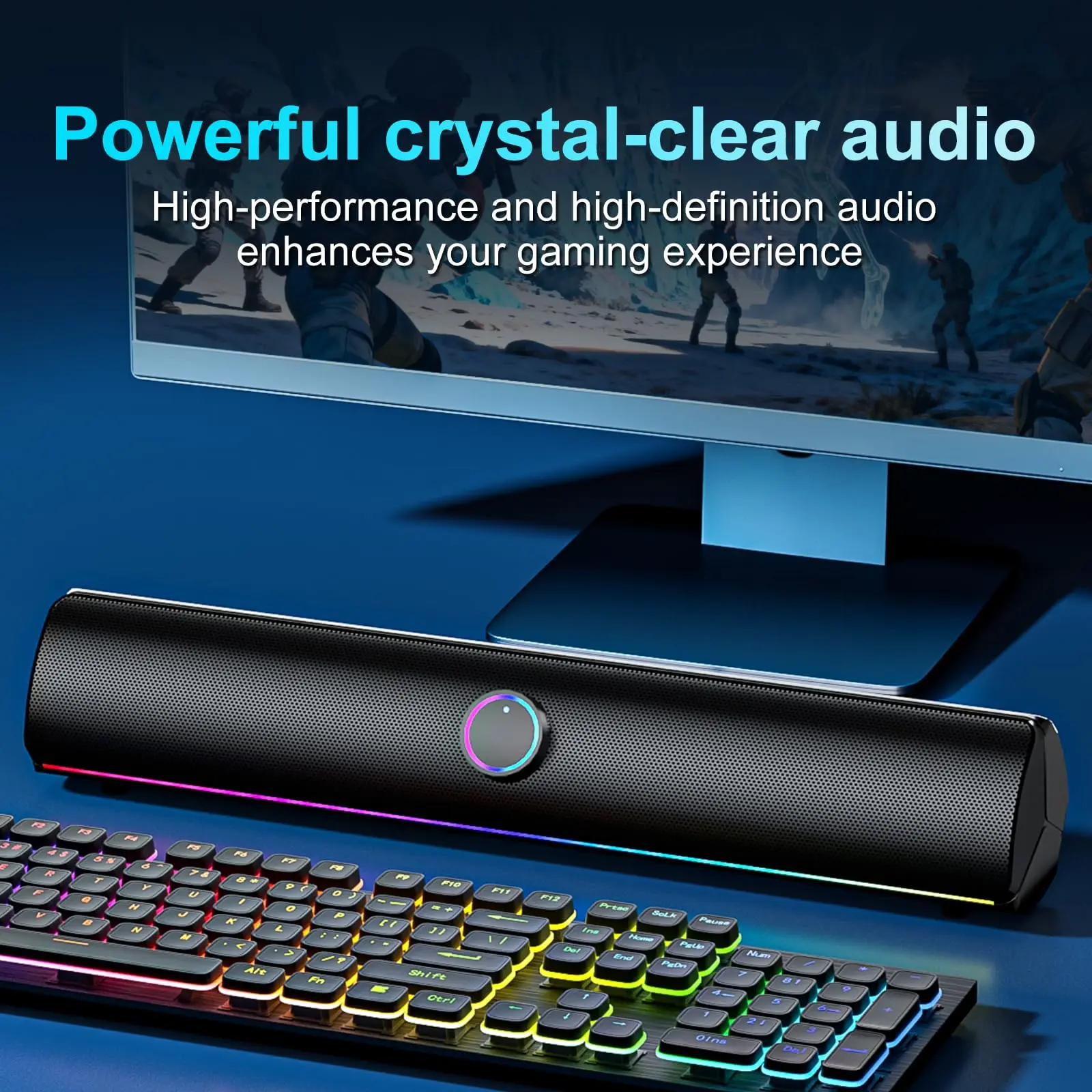 Gaming Soundbar, USB One-Cable - Rgb Computer Soundbar For Pc recension och pris
