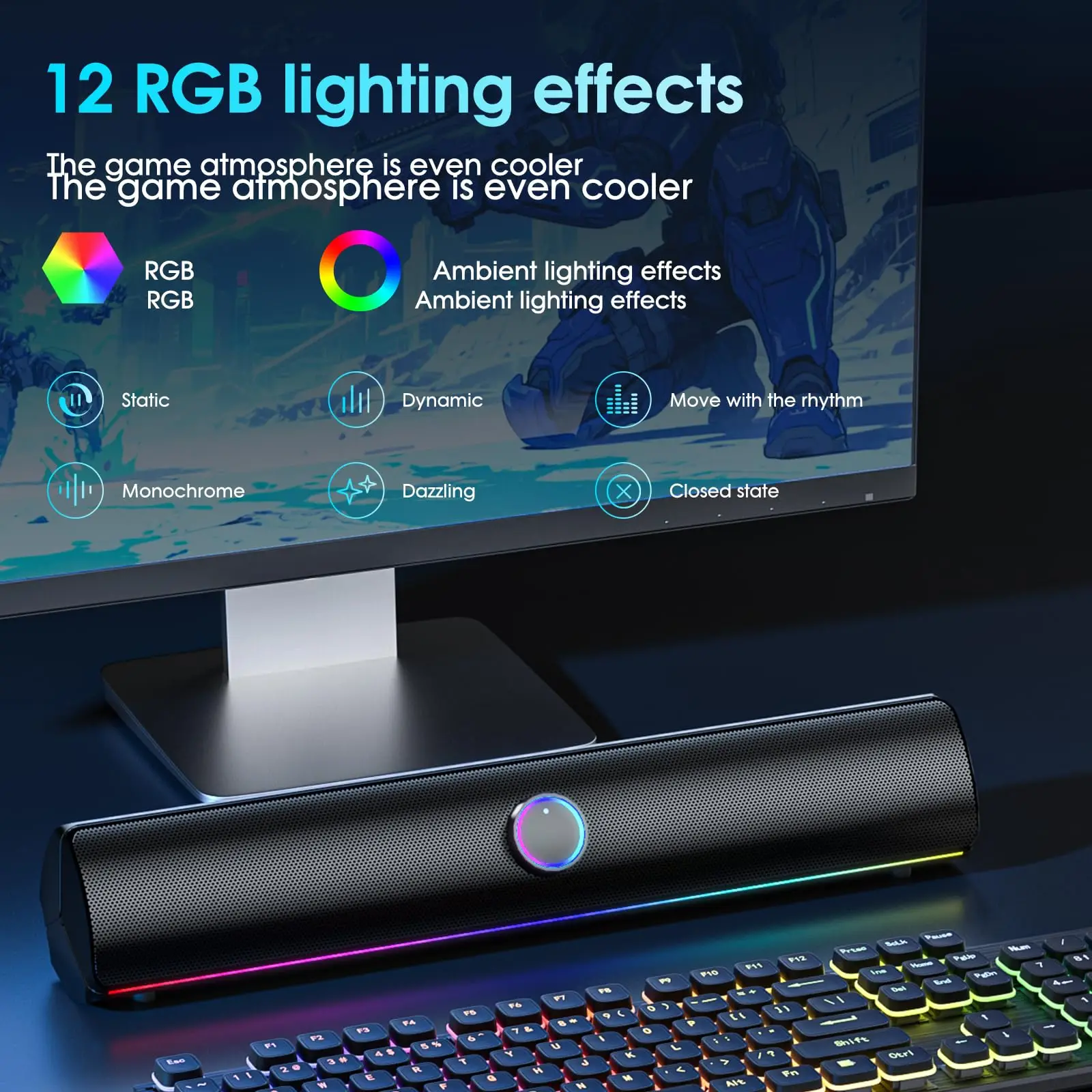 Gaming Soundbar, USB One-Cable - Rgb Computer Soundbar For Pc recension och pris