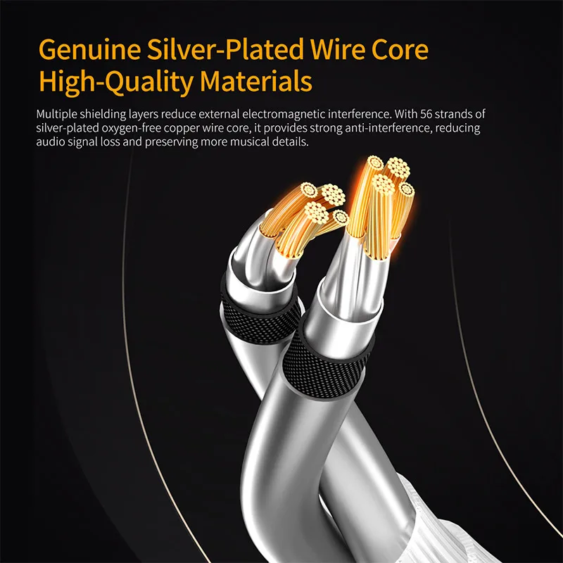 KZ Earphones Cable OFC Silver  - Type C Wired Earphones With Mic recension och pris