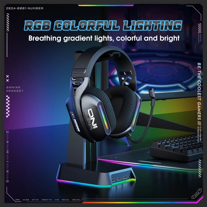 ONIKUMA GT808 Wireless Gaming  - Gaming Headset With Mic Rgb recension och pris
