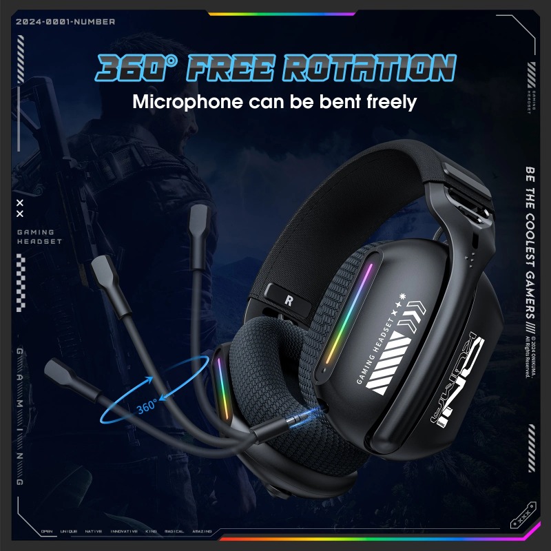 ONIKUMA GT808 Wireless Gaming  - Gaming Headset With Mic Rgb recension och pris