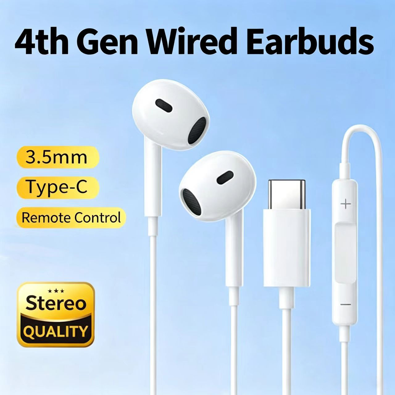 Wired Half‑In‑Ear Headphone Ty - Type C Wired Earphones With Mic recension och pris