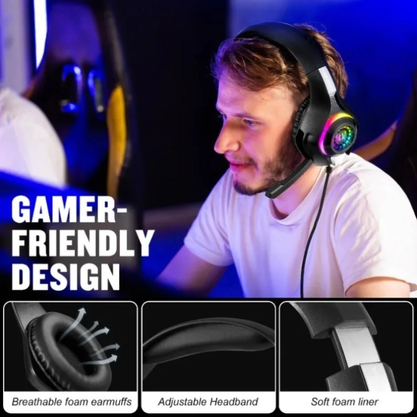 Wired Gaming Headphones with M - Gaming Headset With Mic Rgb recension och pris