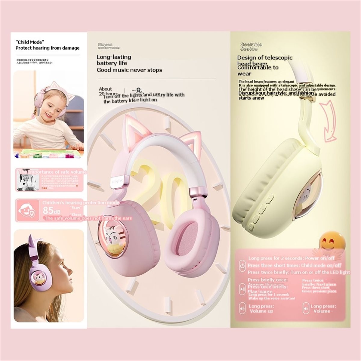 [VALUE PACK]Cute Cat Ear Bluet - Cat Ear Bluetooth Headset Led recension och pris