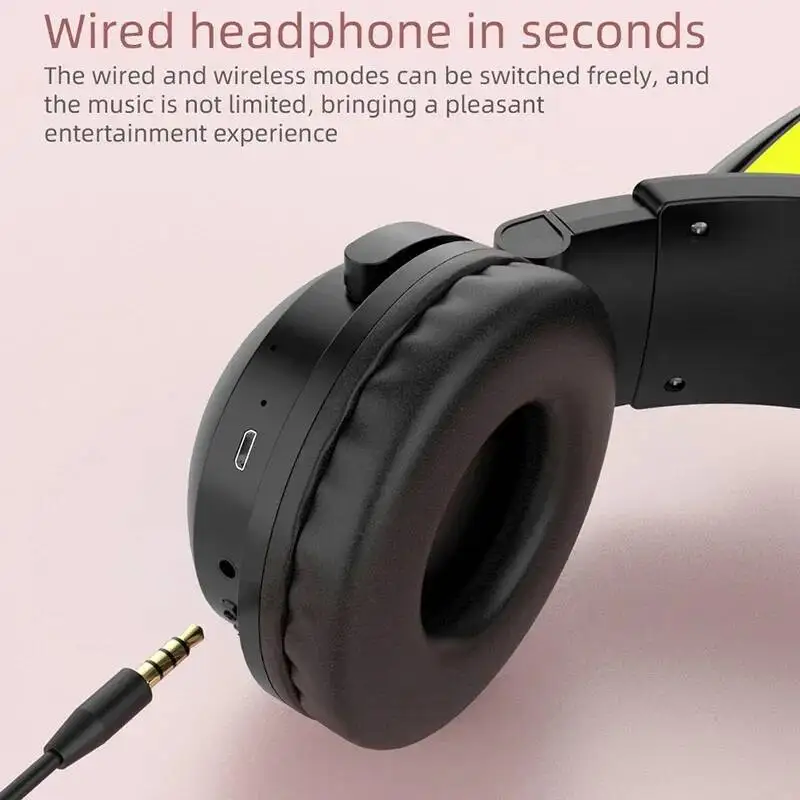 New ZW068 Bluetooth5.0 Headpho - Cat Ear Bluetooth Headset Led recension och pris