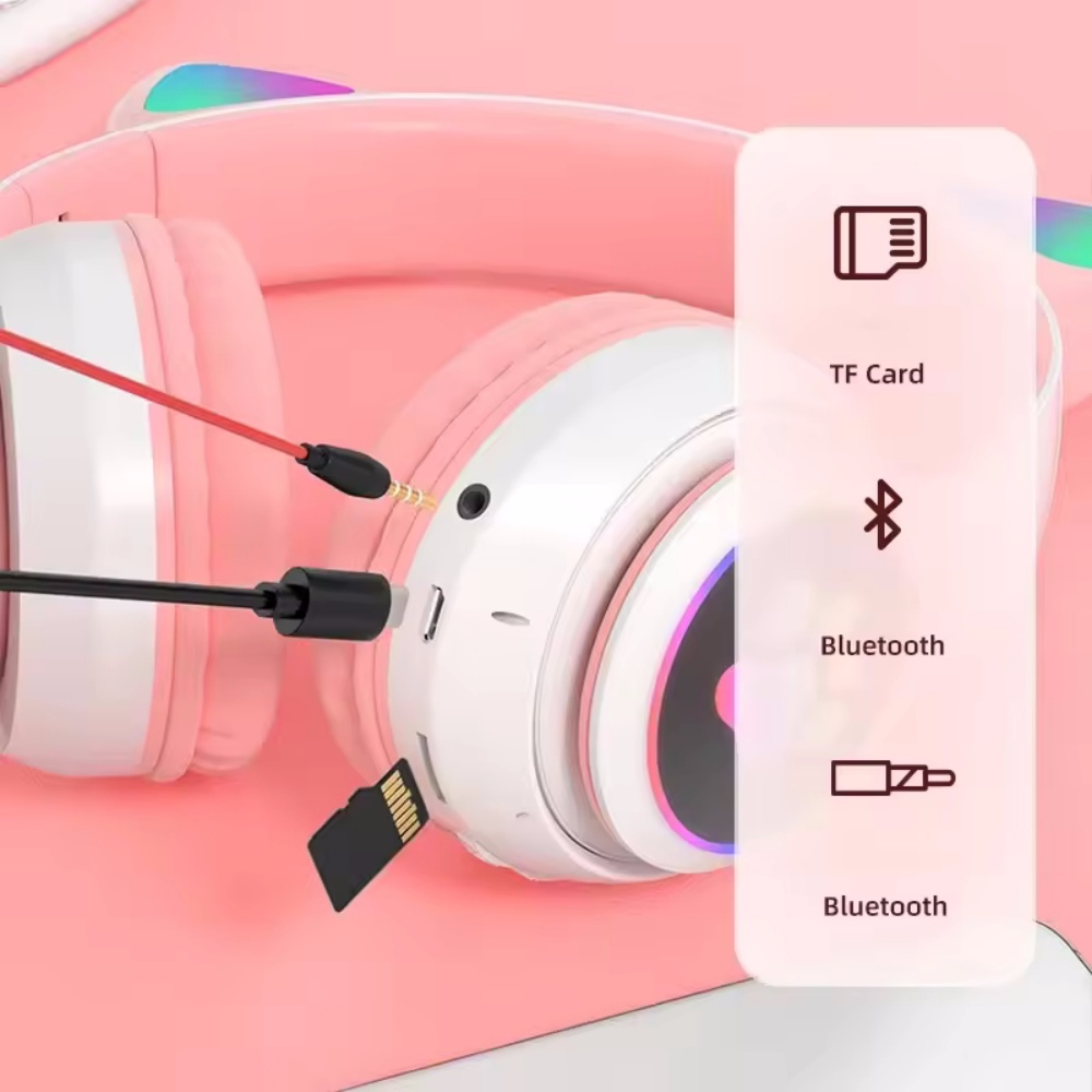 Cute Cat Ear Bluetooth Compati - Cat Ear Bluetooth Headset Led recension och pris