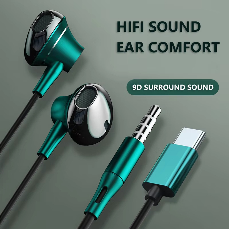 9D Bass Stereo Type C and 3.5m - Type C Wired Earphones With Mic recension och pris