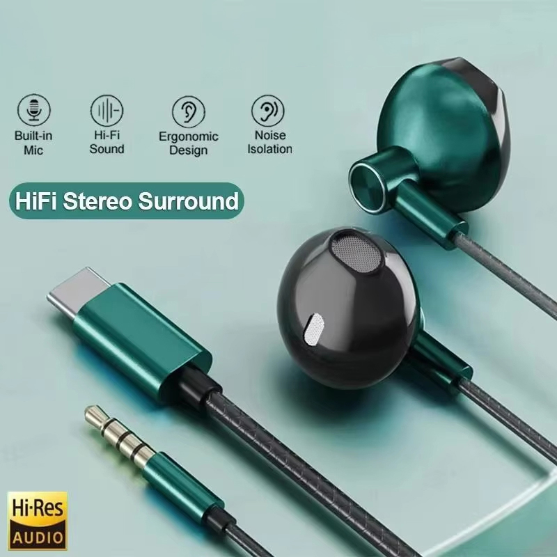 Type C 3.5mm HIFI Stereo Wired - Type C Wired Earphones With Mic recension och pris