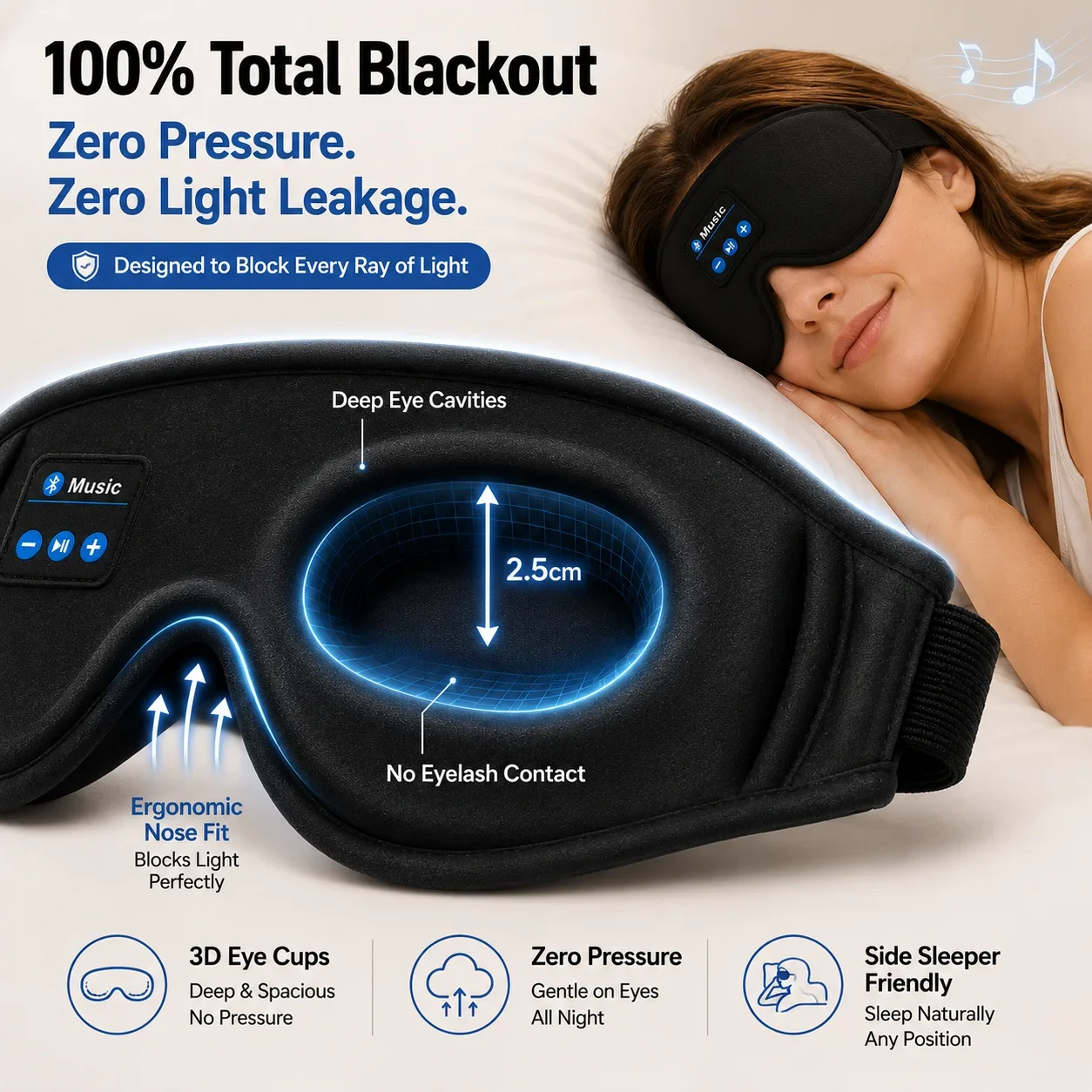 Wireless Sleep Headphones Eye  - Sleep Mask Headphones Bluetooth recension och pris