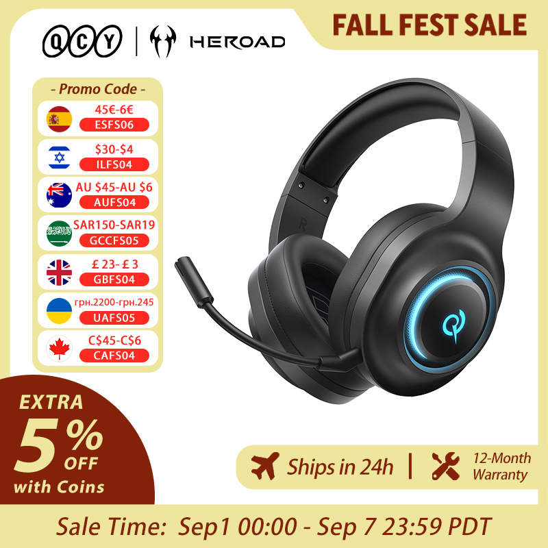 QCY Heroad V200 Gaming Headset - Gaming Headset With Mic Rgb recension och pris