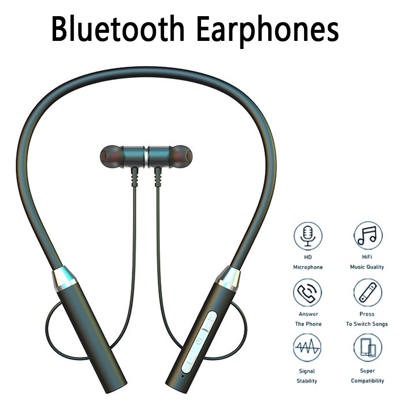 9D Wireless Bluetooth Earphone - Magnetic Neckband Sports Earphones recension och pris