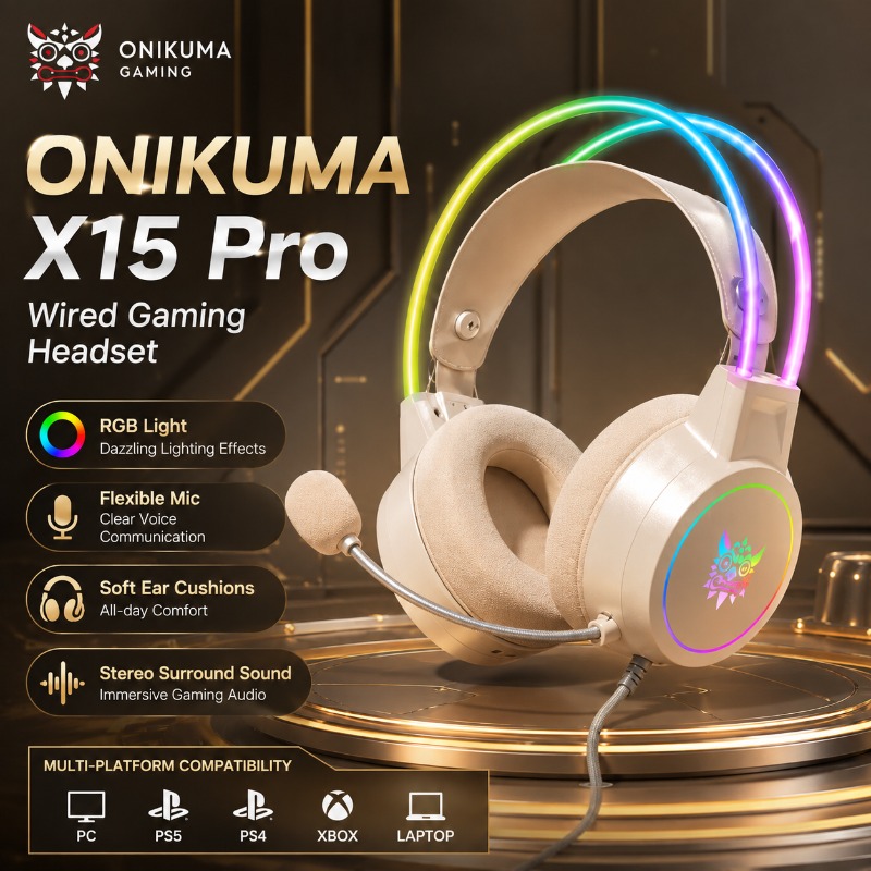 ONIKUMA X15 Pro Gaming Headset - Gaming Headset With Mic Rgb recension och pris
