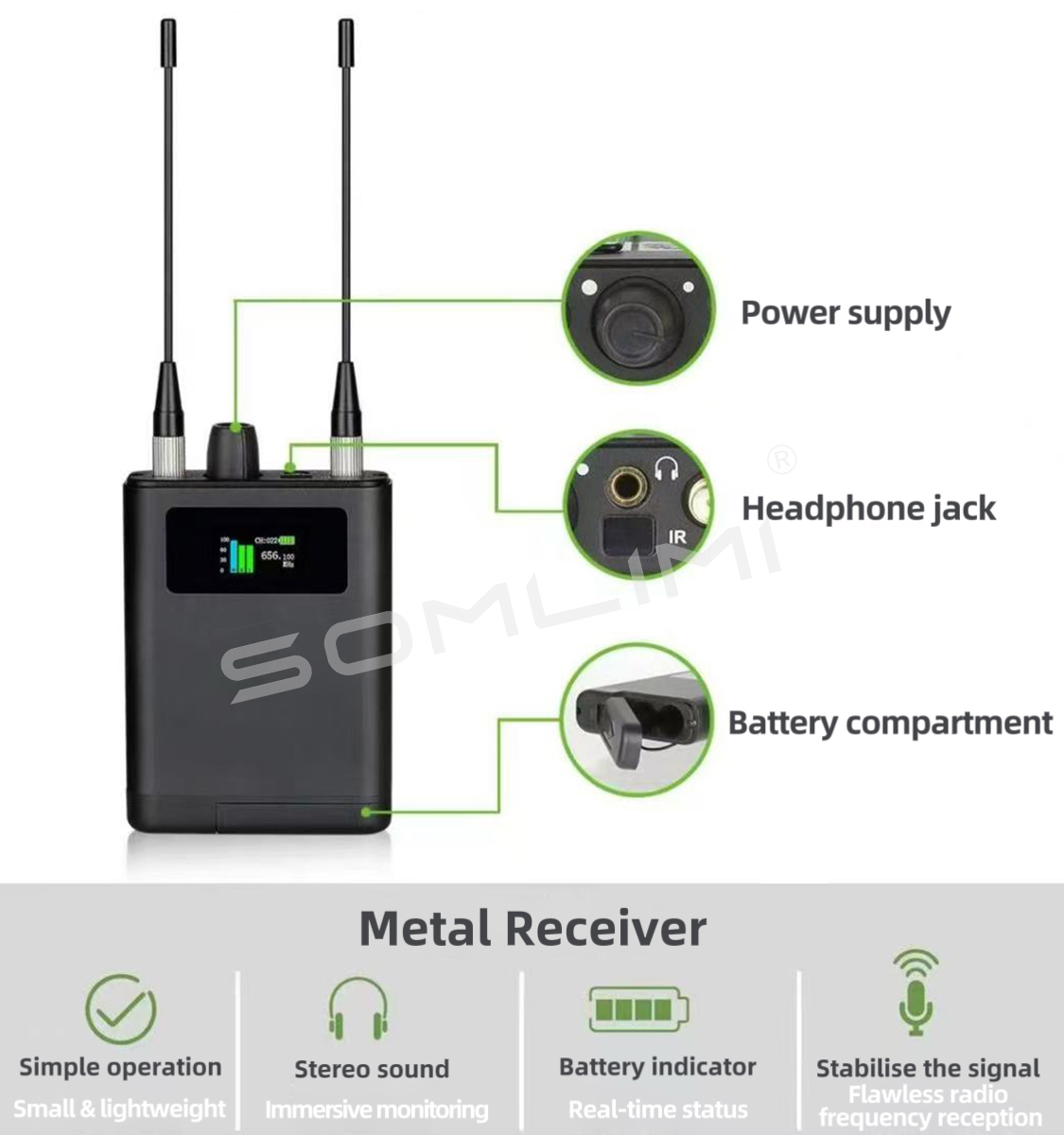 SOMLIMI Professional EM600 In  - In Ear Monitors For Singers recension och pris
