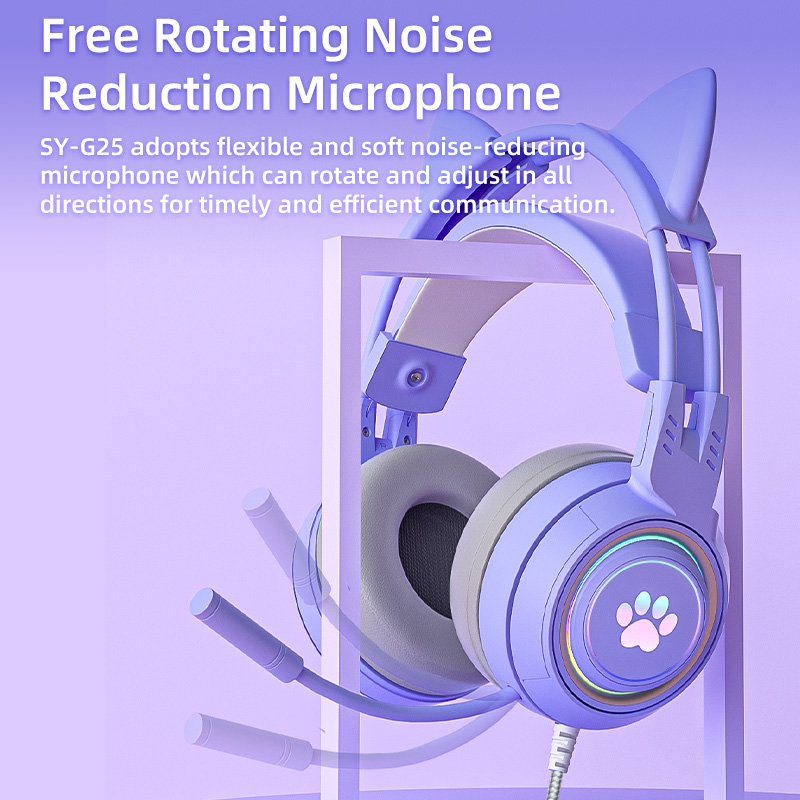 2026 New RGB Cat Ear Bluetooth - Gaming Headset With Mic Rgb recension och pris