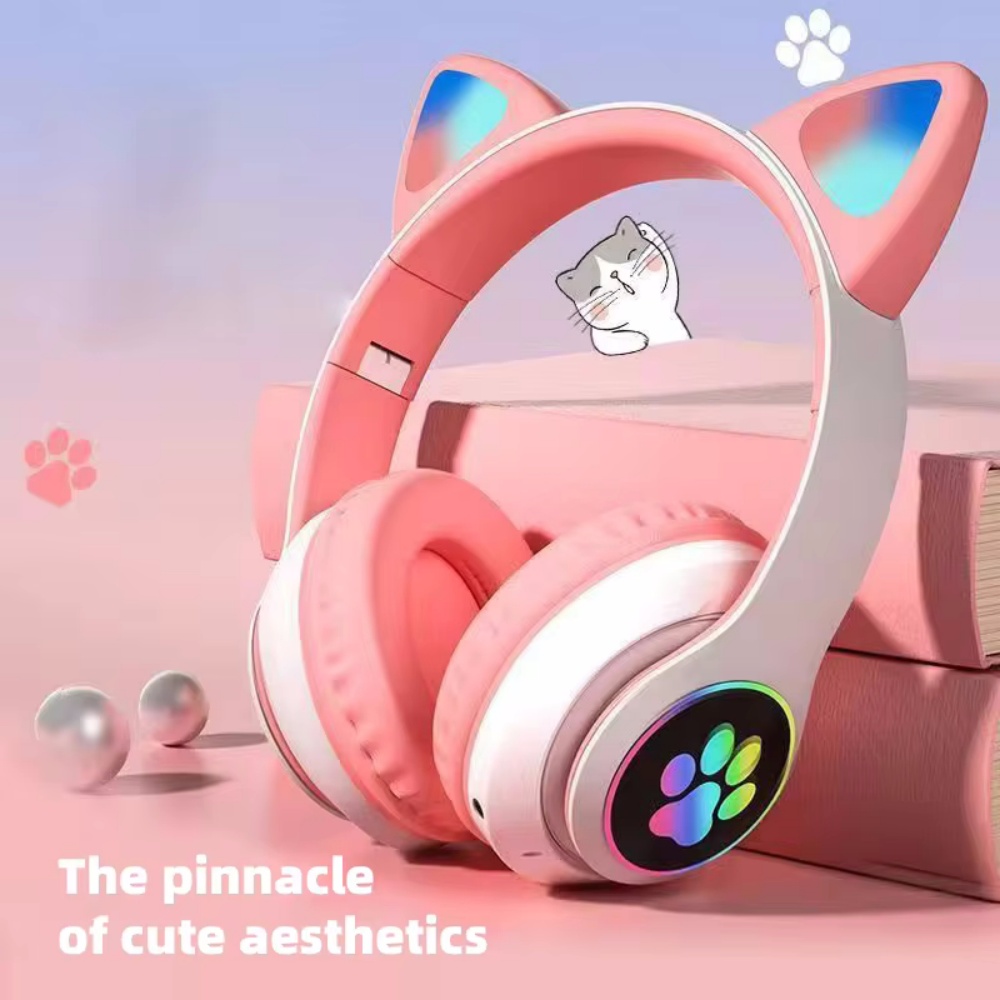 Cute Cat Ear Wireless Headset  - Cat Ear Bluetooth Headset Led recension och pris