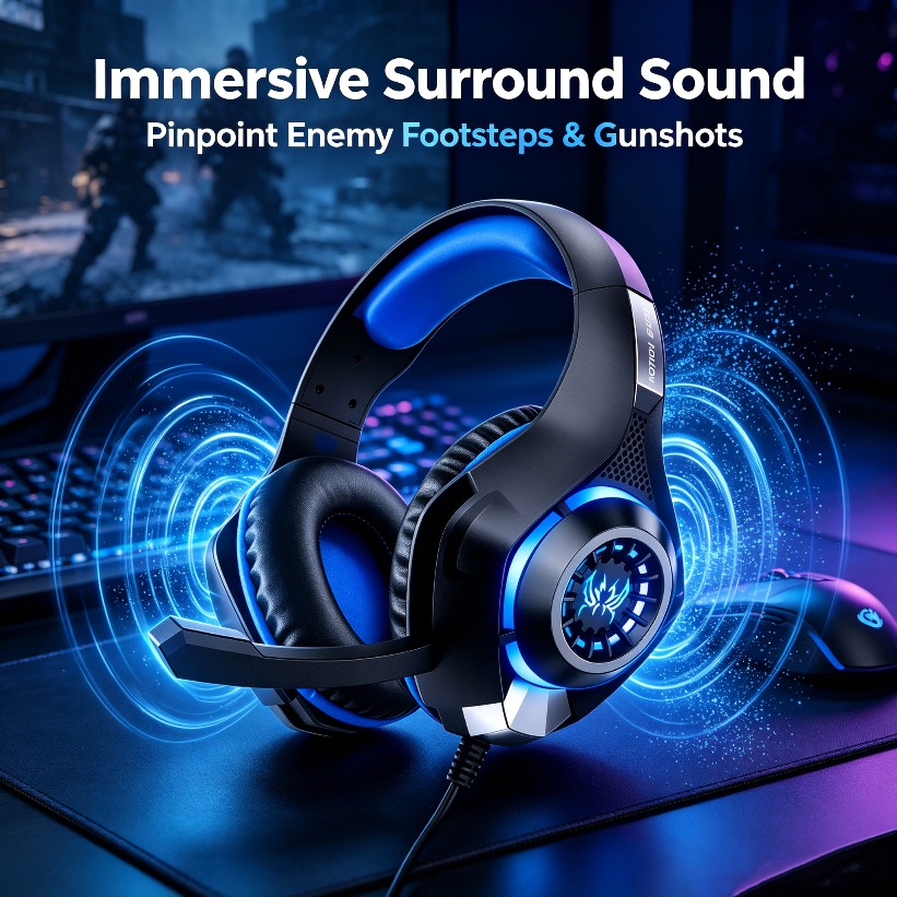 LED Gaming Headphones with Mic - Gaming Headset With Mic Rgb recension och pris