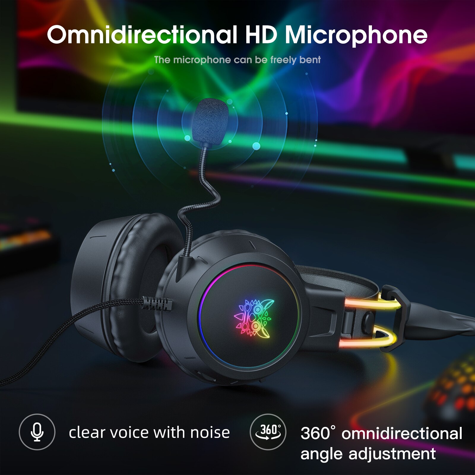 ONIKUMA Gaming Headset for 202 - Gaming Headset With Mic Rgb recension och pris