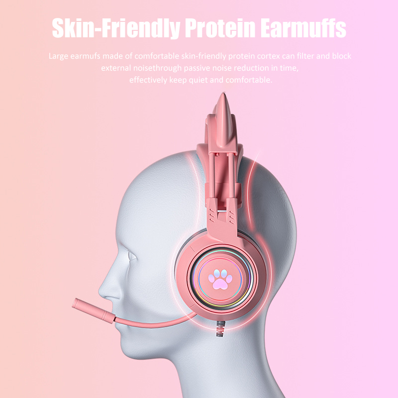 Cute Cat Ear Gaming Headphones - Gaming Headset With Mic Rgb recension och pris