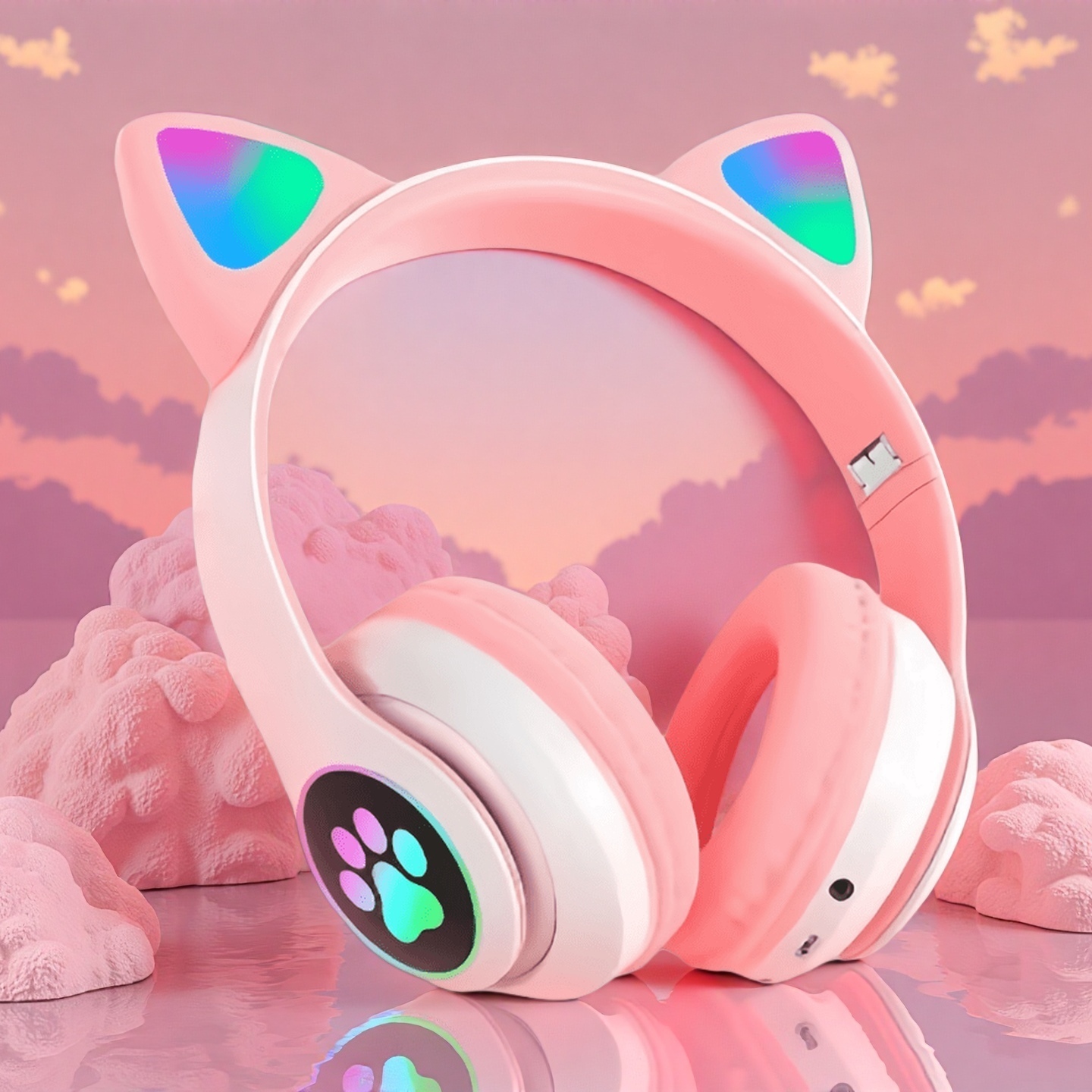 New Flash Light Cute Cat Ears  - Cat Ear Bluetooth Headset Led recension och pris