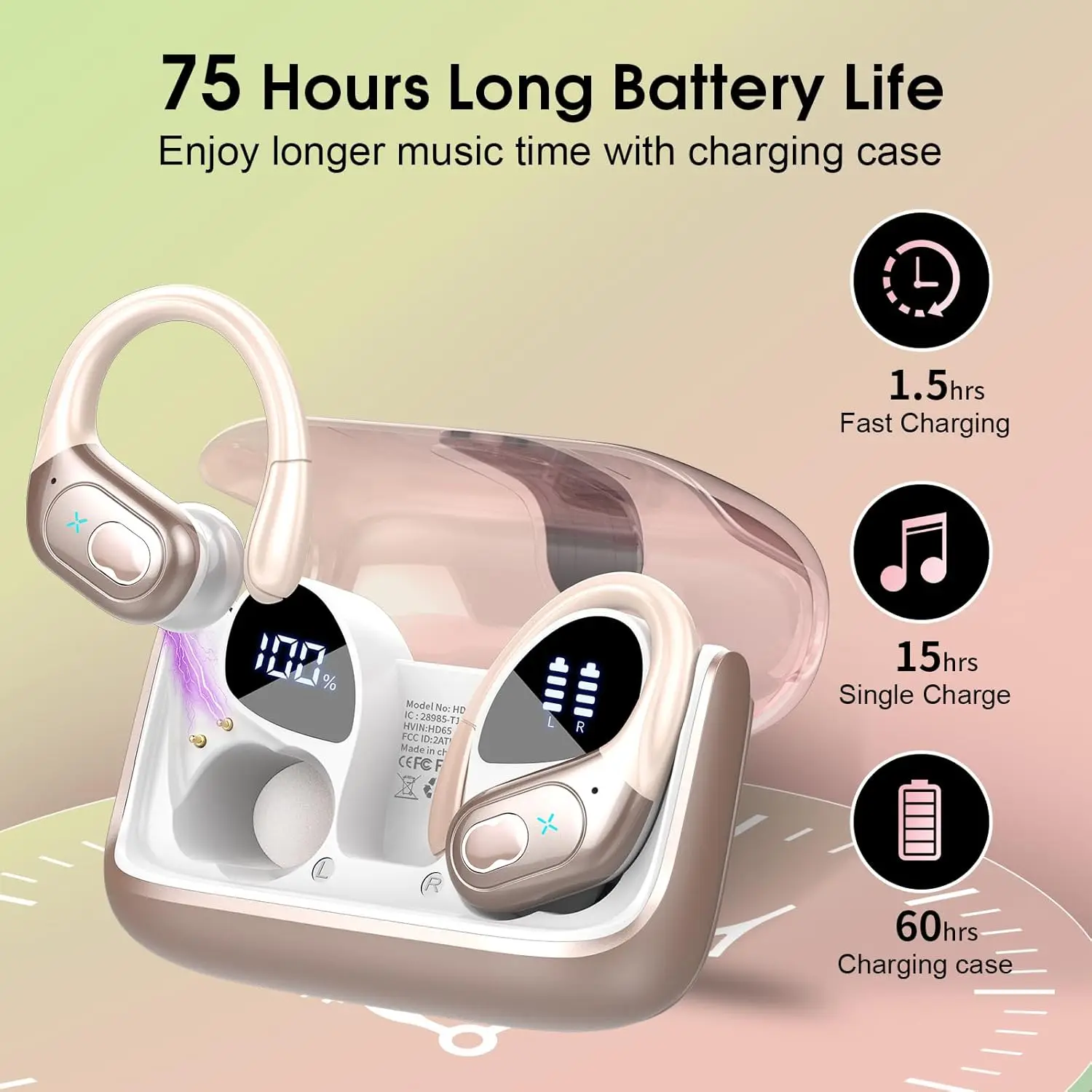 GDLYL HD65 Sports Wireless Ear - Type C Wired Earphones With Mic recension och pris
