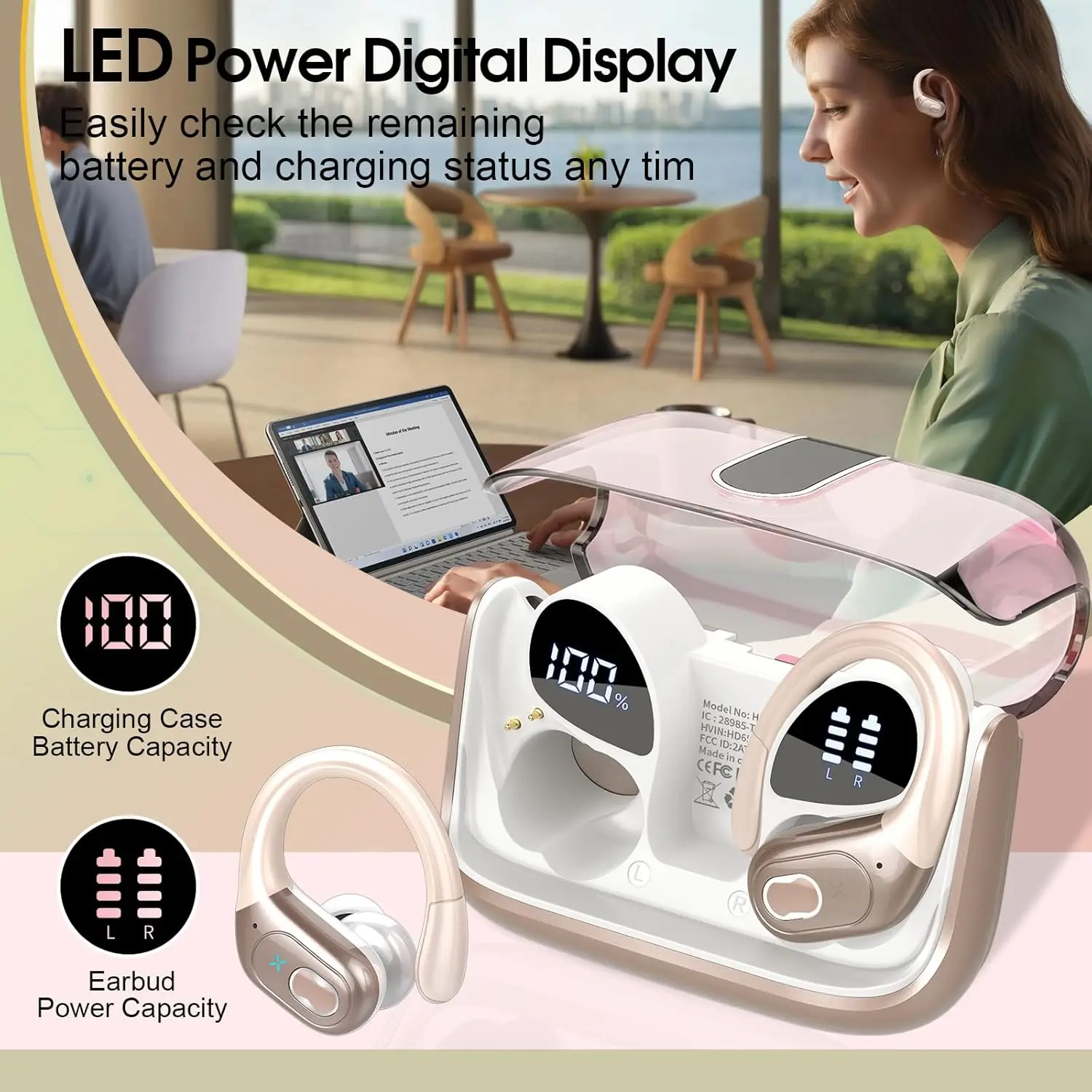 GDLYL HD65 Sports Wireless Ear - Type C Wired Earphones With Mic recension och pris