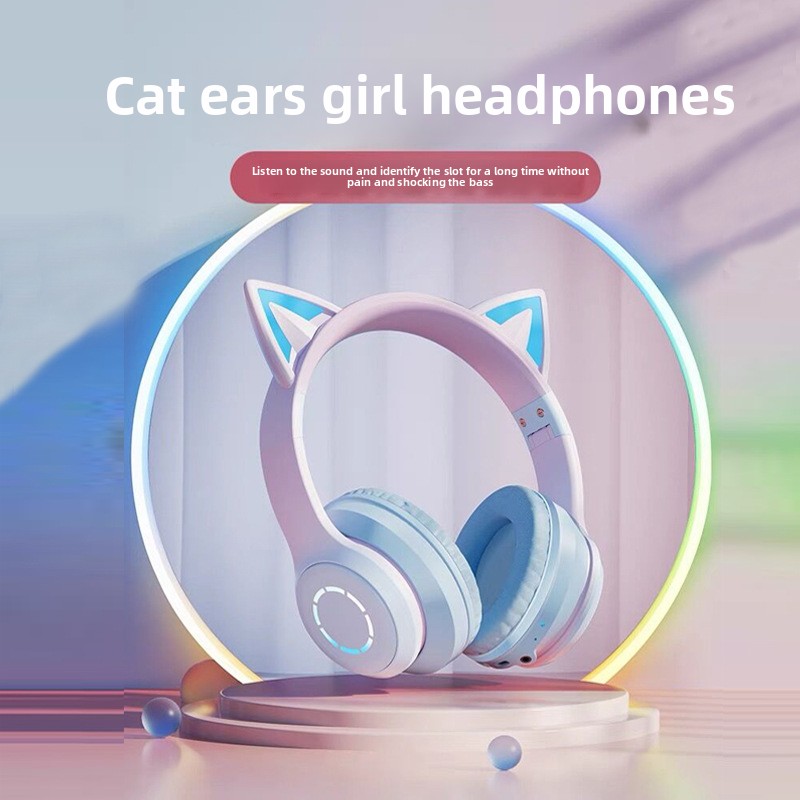 New Best Selling Head-Mounted  - Cat Ear Bluetooth Headset Led recension och pris