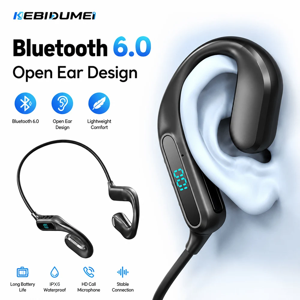 KEBIDUMEI Bluetooth 6.0 Air Co - Open Ear Air Conduction Headphones recension och pris