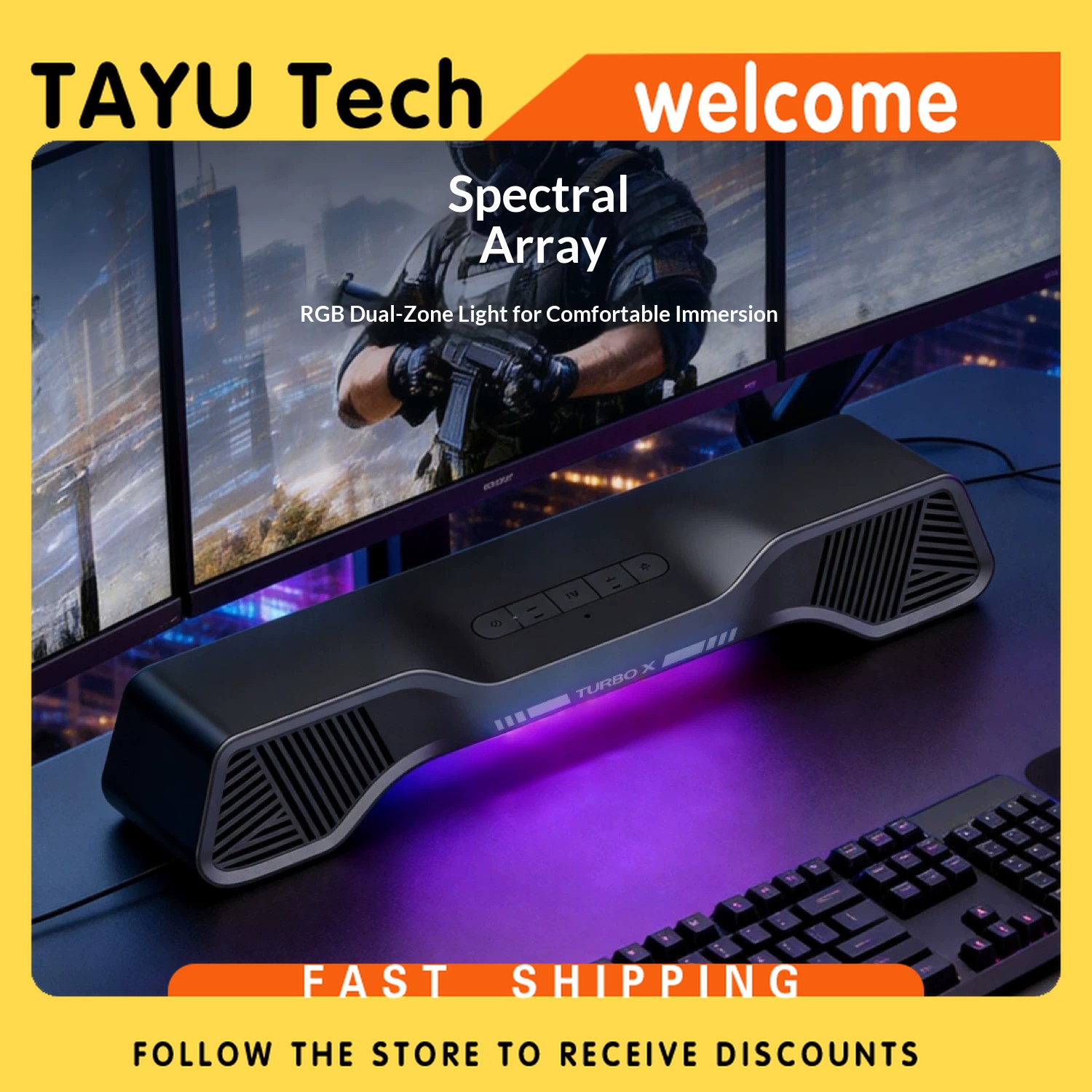 Hurricane Turbo X Gaming Speak - Rgb Computer Soundbar For Pc recension och pris